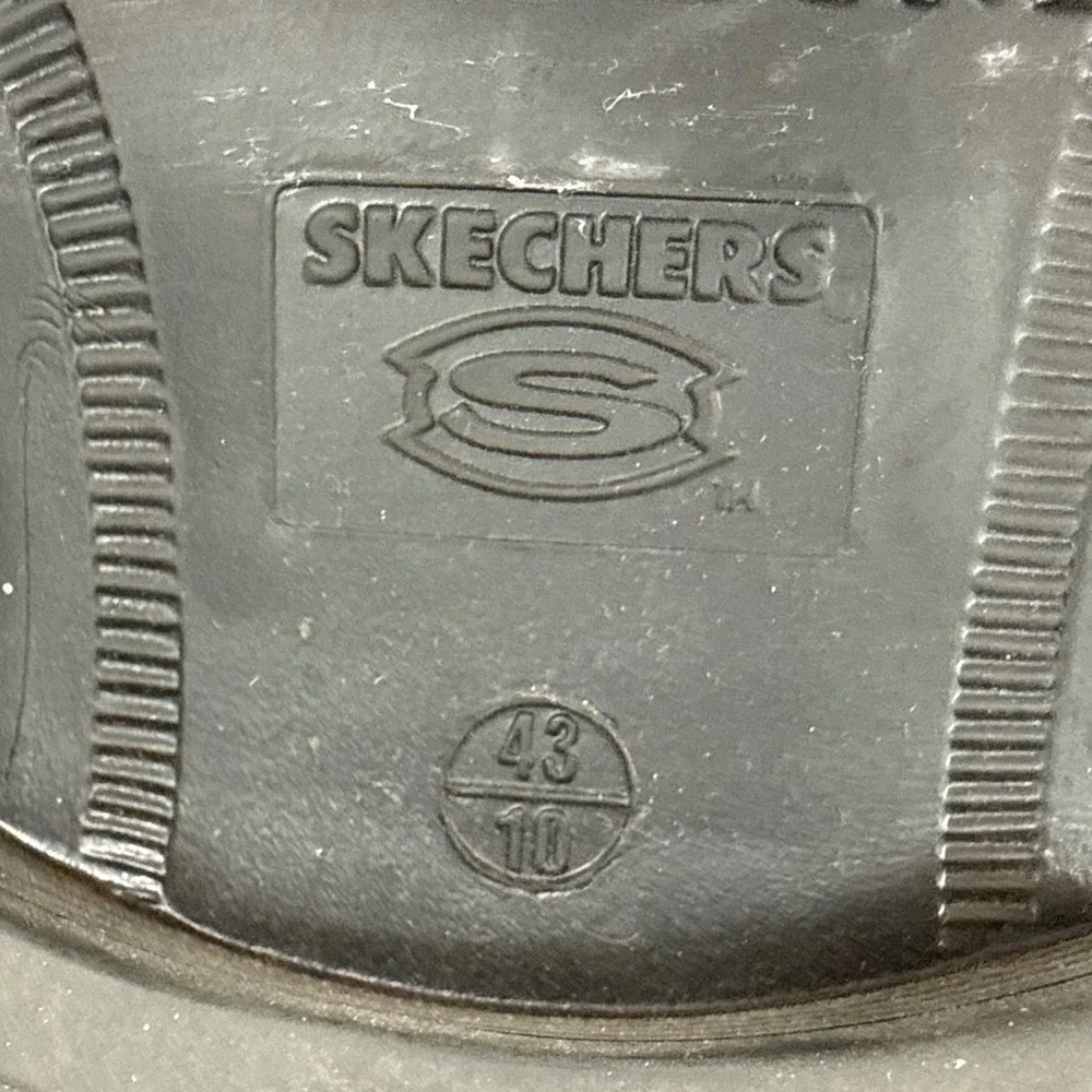 Vintage Skechers Collection Square Toe Boot 10 Black Leather Made in Italy Y2K